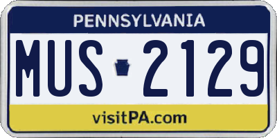 PA license plate MUS2129