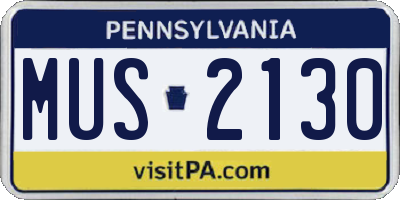 PA license plate MUS2130