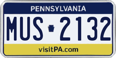 PA license plate MUS2132
