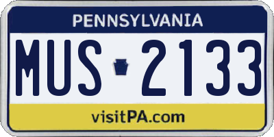 PA license plate MUS2133