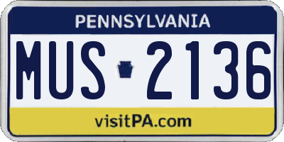 PA license plate MUS2136