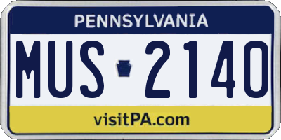 PA license plate MUS2140
