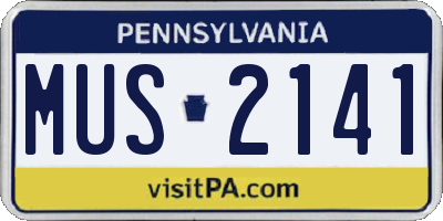 PA license plate MUS2141