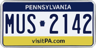 PA license plate MUS2142