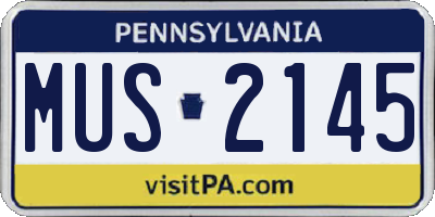 PA license plate MUS2145