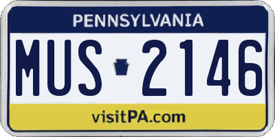 PA license plate MUS2146