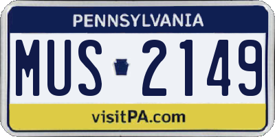 PA license plate MUS2149