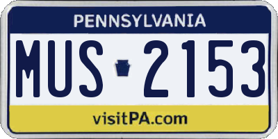 PA license plate MUS2153