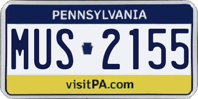 PA license plate MUS2155