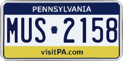 PA license plate MUS2158
