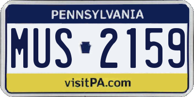 PA license plate MUS2159
