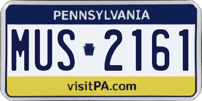 PA license plate MUS2161