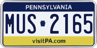 PA license plate MUS2165