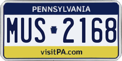 PA license plate MUS2168