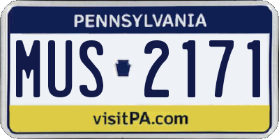 PA license plate MUS2171