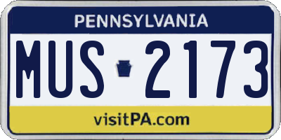 PA license plate MUS2173