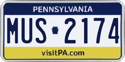 PA license plate MUS2174