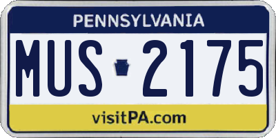 PA license plate MUS2175