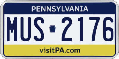 PA license plate MUS2176
