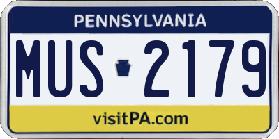PA license plate MUS2179