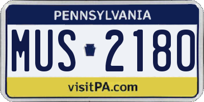 PA license plate MUS2180