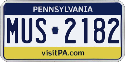 PA license plate MUS2182