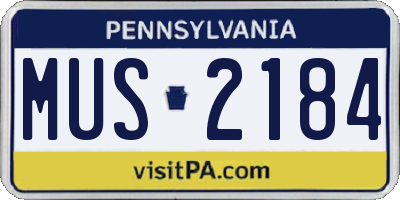 PA license plate MUS2184