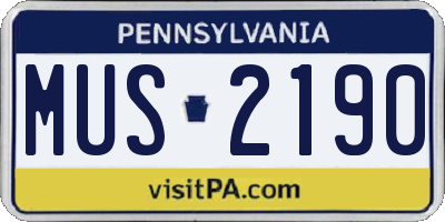 PA license plate MUS2190