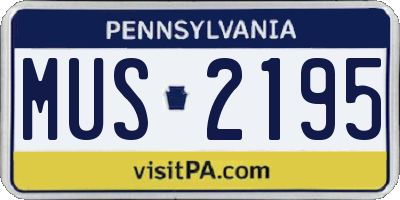 PA license plate MUS2195