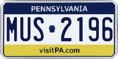 PA license plate MUS2196