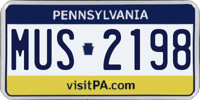 PA license plate MUS2198