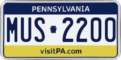 PA license plate MUS2200