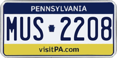 PA license plate MUS2208