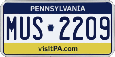 PA license plate MUS2209