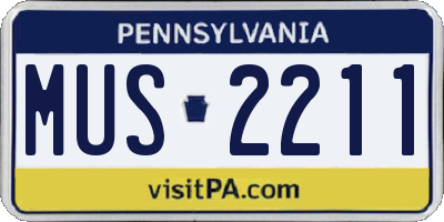 PA license plate MUS2211