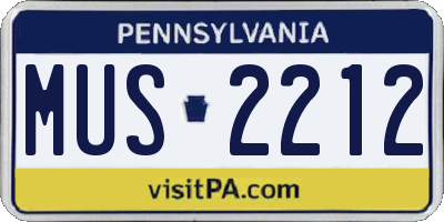 PA license plate MUS2212