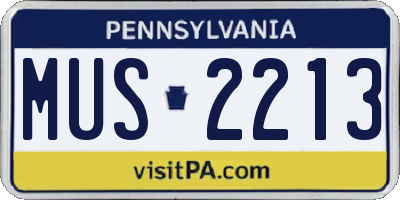 PA license plate MUS2213
