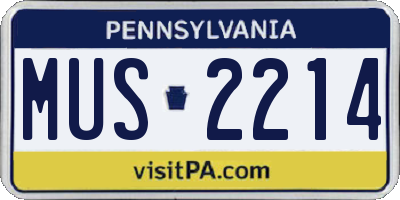 PA license plate MUS2214