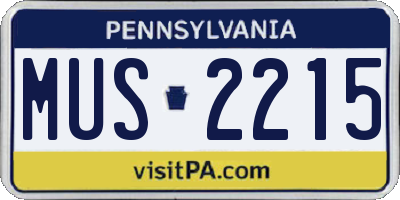 PA license plate MUS2215