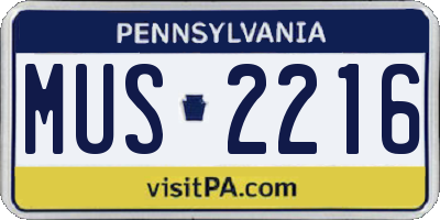 PA license plate MUS2216