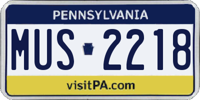 PA license plate MUS2218