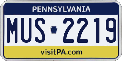 PA license plate MUS2219
