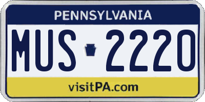 PA license plate MUS2220