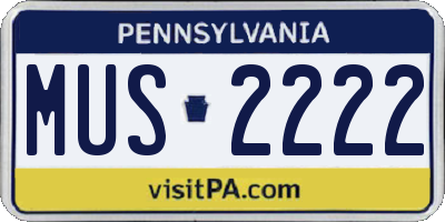 PA license plate MUS2222