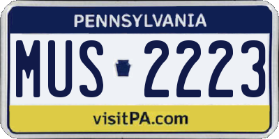 PA license plate MUS2223