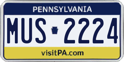 PA license plate MUS2224