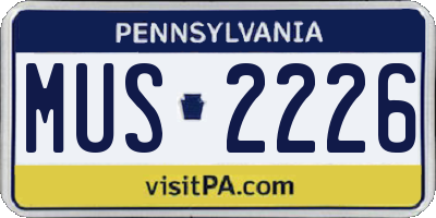 PA license plate MUS2226