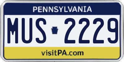 PA license plate MUS2229
