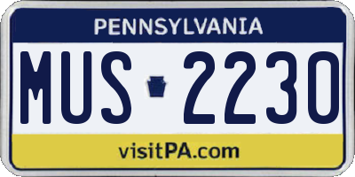 PA license plate MUS2230