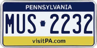 PA license plate MUS2232